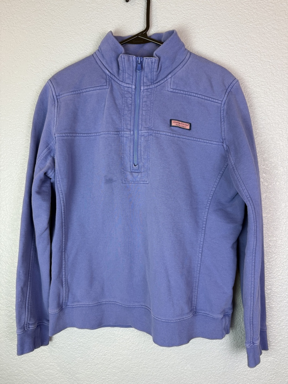 Vineyard Vines Pullover Womens Large Blue 1/4 Zip Shep Shirt Cotton Patch 2K1360